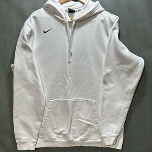 Nike White Fleece Pullover Hoodie - Classic Swoosh - Men's XXLT Big & Tall